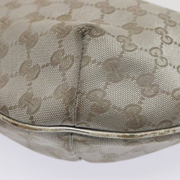 GUCCI GG Canvas Sherry Line Shoulder Bag Silver Gray 181092 Auth 80134 - Picture 10 of 16